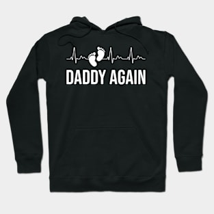 Dad Promoted To Daddy Again Heartbeat New Dad Hoodie